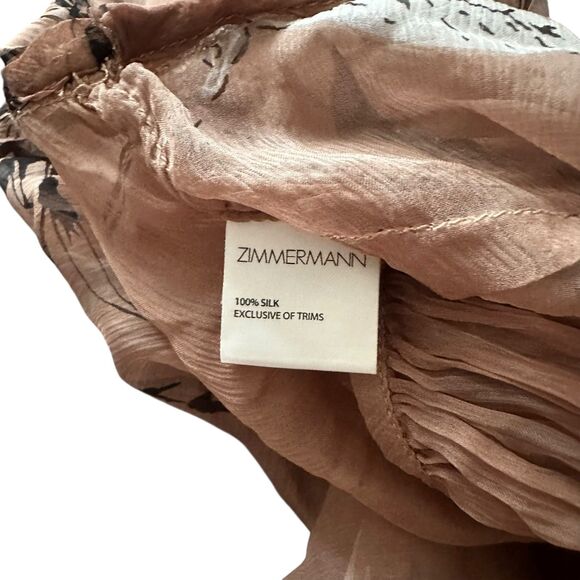 ZIMMERMANN Gossamer Bamboo Silk Maxi Dress Tan Sz 1 (US 6) - Picture 7 of 7